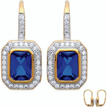 Or & Saphir – Boucles d’oreilles « Sissi » plaqué or (18 × 10 mm)