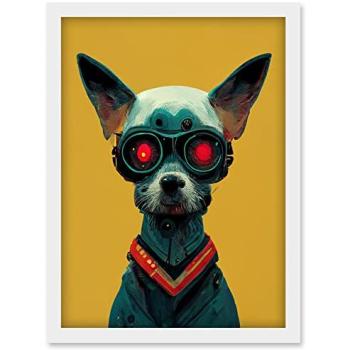 Infrared Fido: Mustard Background Art Print