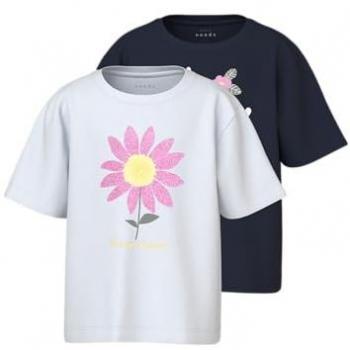NMFVEEN Mädchen-Tee Shirt – Kurzarm, 2 Stück, SS