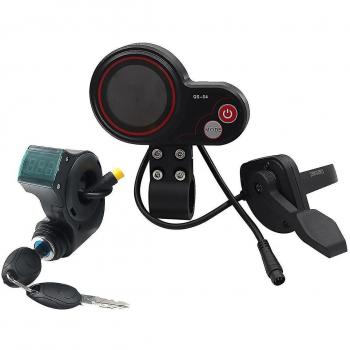 Module de commande à pouce Qs-s4 36‑60 V + écran LCD 6 pins + clé d’ignition 3 pin pour trottinette Zero 8/9/10, couleur noire