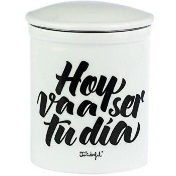 Taza de té con ilustración de Mr. Wonderful y mensaje positivo Hoy va a ser tu día