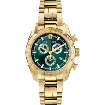 Versace V-Ray Mov't Vertime 44M Green Gold Watch, Yellow, ONE SIZE