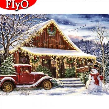 Kit artigianale di strass 5D “Natale Snowman” – Full Round 20x30 cm