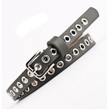 PU Leder Gürtel mit Tülle Löchern und Kette für Frauen