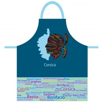 Tablier in cotone Corsica blu, 79x70 cm – “Tesori di Lily”