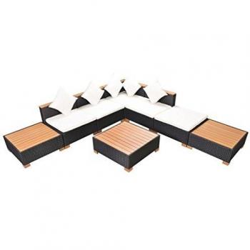 Set Divani da Giardino 8 pz con Cuscini in Polyrattan