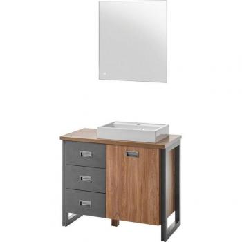2-teiliges Badmöbel-Set Detroit im Industrie-Stil