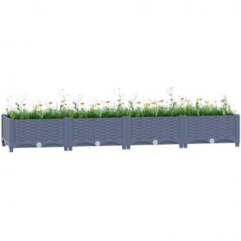 VidaXL Arriate 160x40x23 cm polipropileno Color Gris oscuro, Marrón, Negro y más