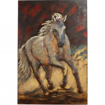 Majestic White Horse Metal Mural