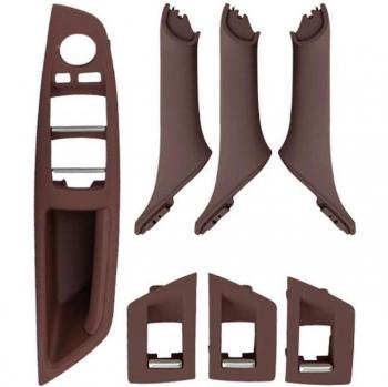 BMW 5 Series F10 F18 7Pcs Beige Black Carbon Fiber Door Handle Trim