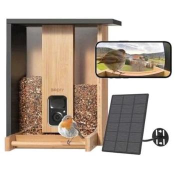 NETVUE SMART BIRD FEEDER SOLAR BAMBOO