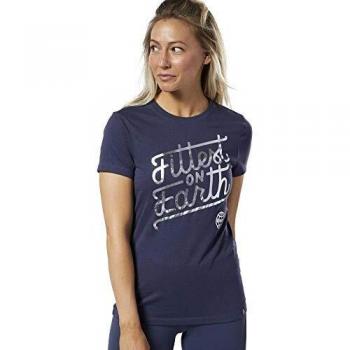 Reebok Damen Rc Fittest On Earth Tee Hemd, blau (Heritage Navy), XS