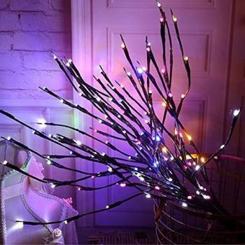 Decoración Navideña con Luces de Mimbre