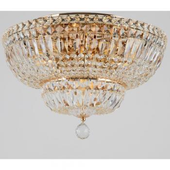 Maytoni Basfor Semi Flush Ceiling Lamp Gold Antique & Crystal, 12 Light, E14