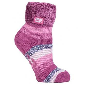Heat Holders Women's Non-Slip Thermal Low Cut Ankle Slipper Bed Socks with Grips