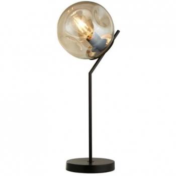Searchlight Lighting Punch Table Lamp Black Champagne Punched Glass