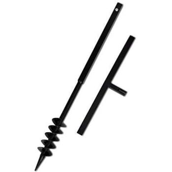 Ground Drill with Handle 80 mm Auger Bit Double Spirals Steel Black