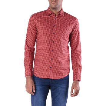 BOSS Herren Freizeithemd Mypop Koralle Langarm Slim Fit