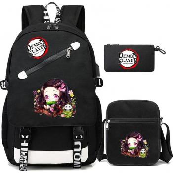 Set di Zaini in Lona Anime Demon Slayer, 3 Pezzi per Ragazzi e Ragazze