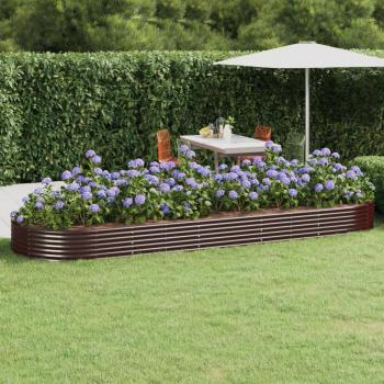Lit extérieur en acier galvanisé brun, dimensions 450 × 140 × 36 cm – vidaXL