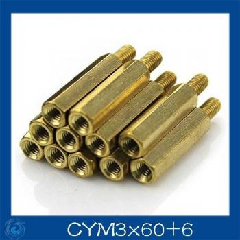 M3 60mm Brass Column with Single Head Screw Cap