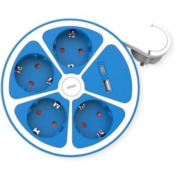 Roline 19.07.2340 Power Strip with Blue CEE Connector
