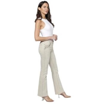 Pantalón Largo Beige con Cierre Frontal para Mujer