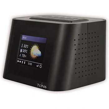 Internet Radio Ton 6 WLAN Radio Wetterstation FM Relax Wecker Timer schwarz