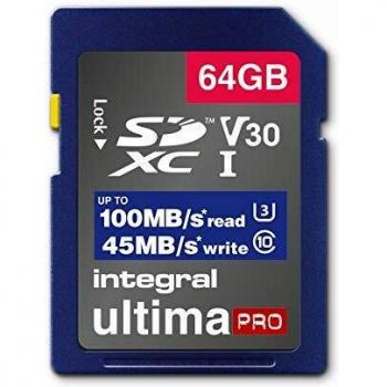 Carte mémoire Integral SDXC/SDHC Ultra High Speed Class 10 V30 UHS-I U3 Memory Card