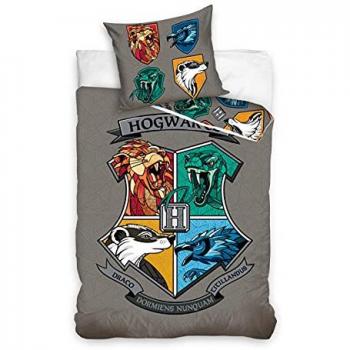 Housse de couette Harry Potter 140x200 cm en coton gris
