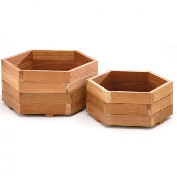 55 cm Zeshoekige Bangkirai Tuinbak