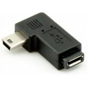 Right Angle Mini USB M to Micro USB F Adapter