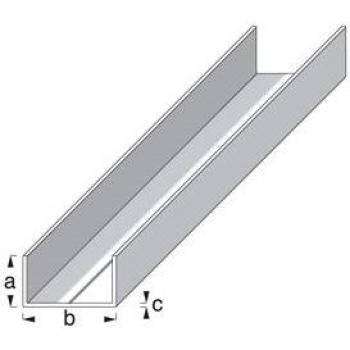 1m Aluminium U Profile 11.5mm x 19.5mm x 1.5mm