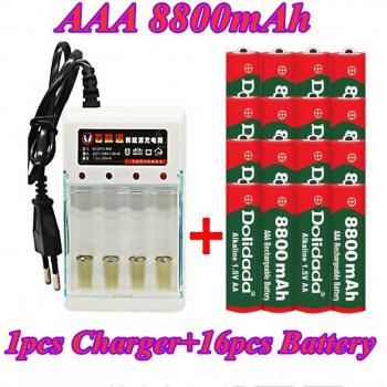 Batería Alcalina recargable AAA 1,5 V 8800 mAh con cargador