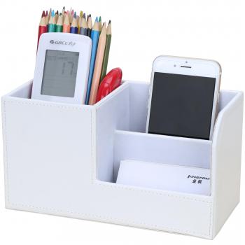 KINGFOM Multifunktions Schreibtisch Organizer 3 Speicherabteil Stifteköcher (Blau)