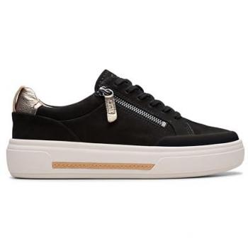 Chaussures de sport Clarks – Lacets et fermeture éclair, couleur noire