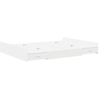 Lit blanc avec tiroirs de rangement 140 x 200 cm