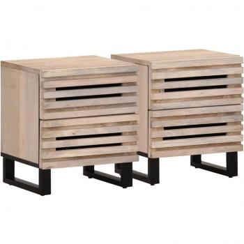 Bedside Cabinets 2 pcs 40x33x46 cm vidaXL Solid Wood Mango