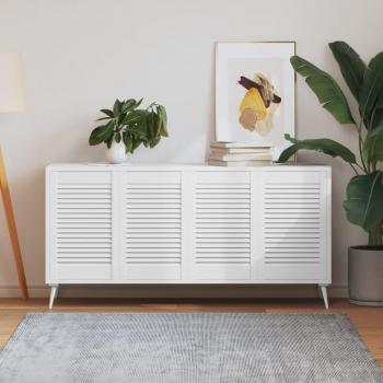Pine Wood Louvered Door Kit – White, 4 Doors (61.5 x 39.4 cm)