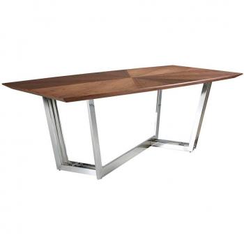 Mesa Comedor Ovalada Barril Madera Nogal ANGEL CERDÁ 1097C, Chapa Nogal, Ø220 x 110 x 77 cm