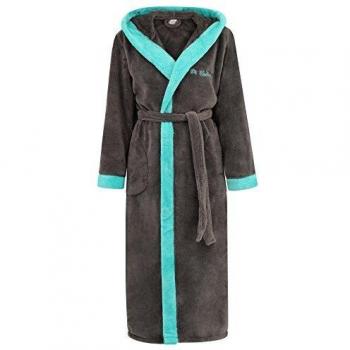 Di Vadini Prato Fluff-Bademantel für Herren & Damen, Kapuzen-Design, Weitenverstellung, Größe XXXL
