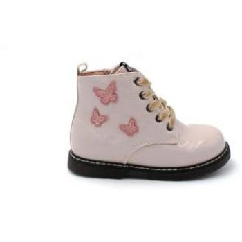 Botines de niña Garvalín 241340 en charol rosa, con cierre de cordones y cremallera, talla 27 EU