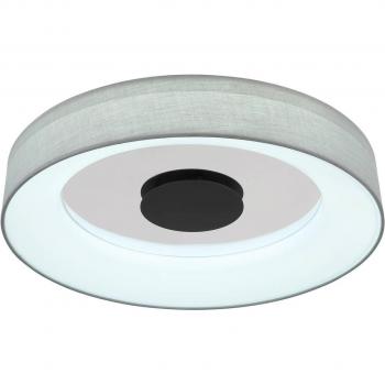 GLOBO LED-Deckenleuchte 48372-30 mattschwarz weiß grau Metall Textil H/D: ca. 9,8x46,8 cm