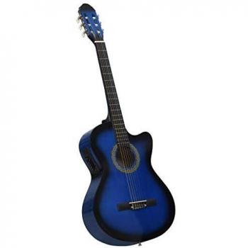 vidaXL Western Classical Cutaway Guitar with Equalizer 6 Strings Blue