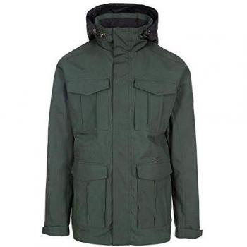 Chaqueta Trespass Rainthan Impermeable con Capucha Oculta, Hombre, Verde Oliva, L