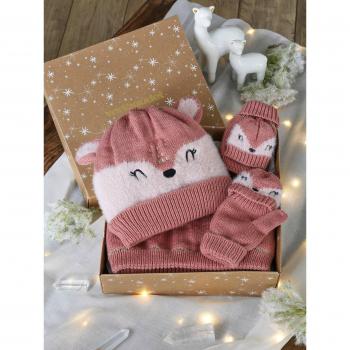 Trousse Festive – Bonnet, Snood et Mitaines Mauves pour Enfant Féminin