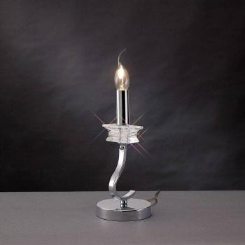 Lampada da Tavolo Nydia senza paralume E14 Cromo Lucido/Cristallo