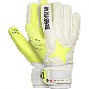 Torwarthandschuhe Derbystar 10er Pack APS – Weiß/Gelb Neon Star – 9,5 Größe