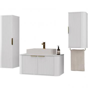 Baño Merced T103 – Diseño Blanco y Mármol Premium