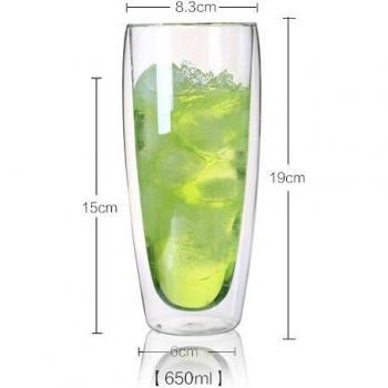 Transparent Double Wall Drinkware Set